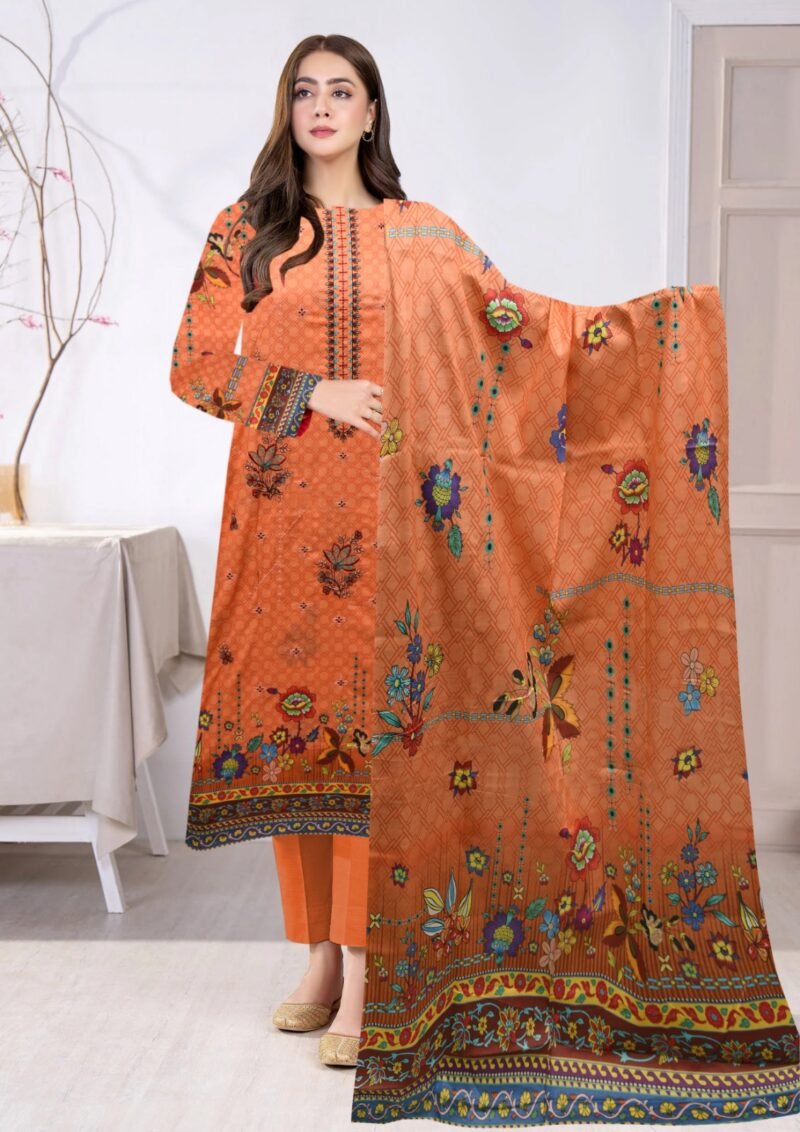 Lawn Digital Print With Same Dupatta 3 Piece