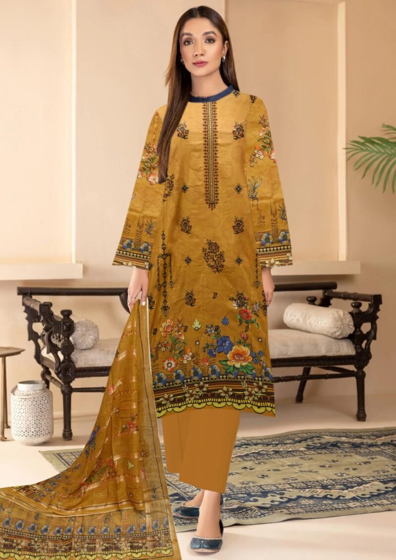 Lawn digital print with Diamond Zari Dupatta 3 piece