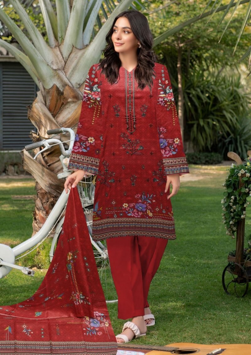 Lawn Digital Print With Same Dupatta 3 Piece