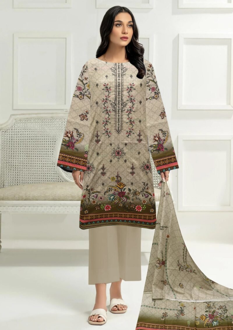 Lawn Digital Print With Same Dupatta 3 Piece