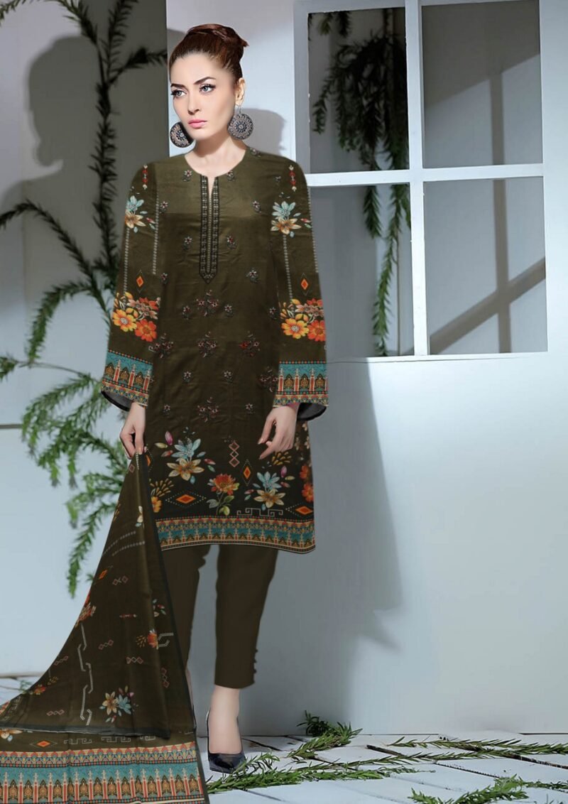 Lawn Digital Print With Same Dupatta 3 Piece