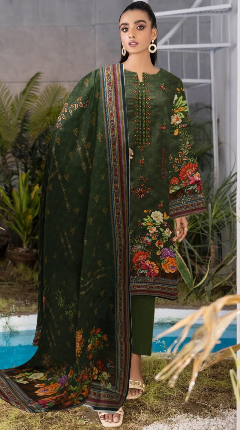 Linen Digital Print with Same Dupatta 3 Piece