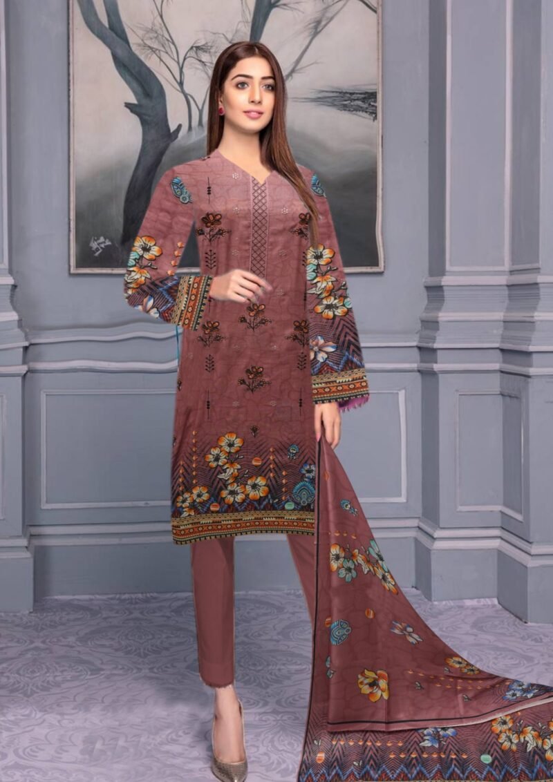 Lawn Digital Print With Same Dupatta 3 Piece