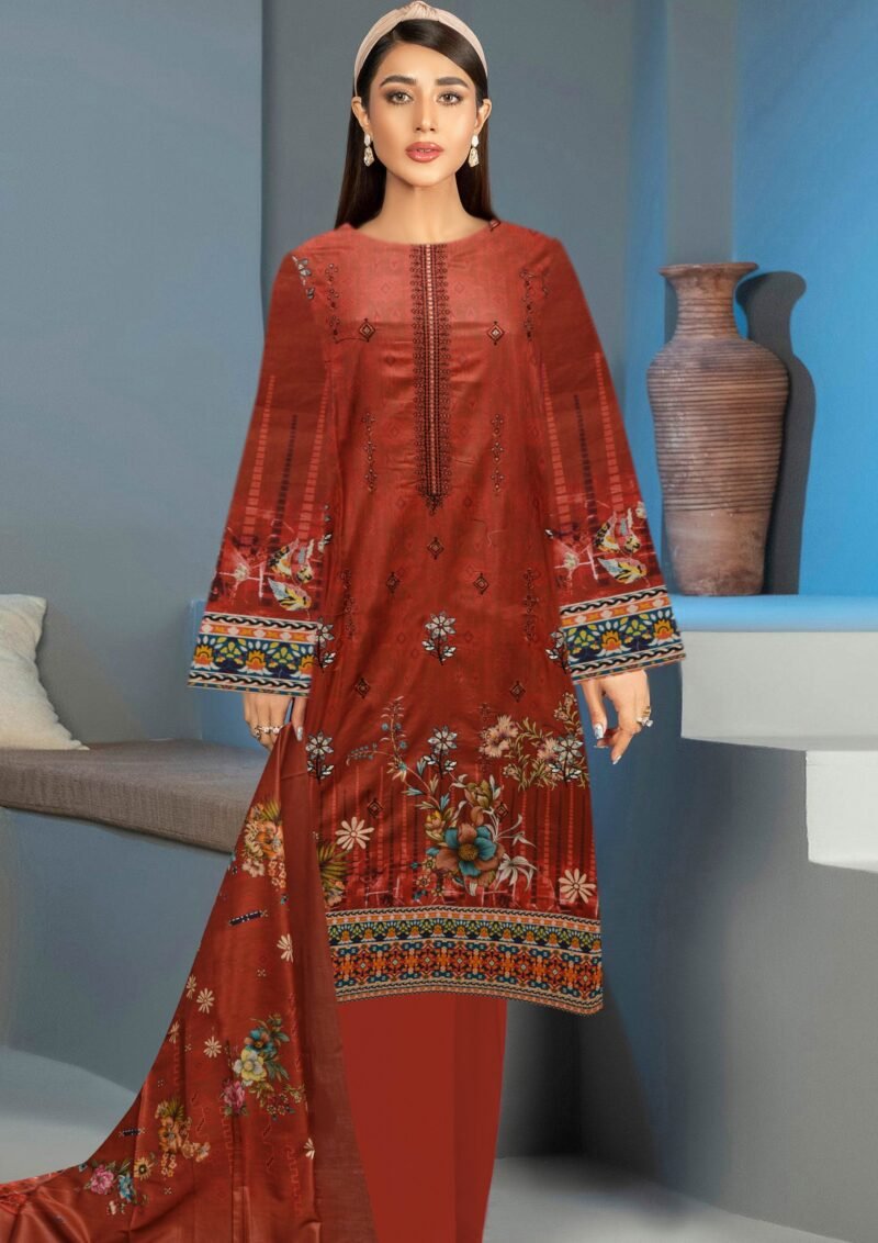 Linen Digital Print with Same Dupatta 3 Piece