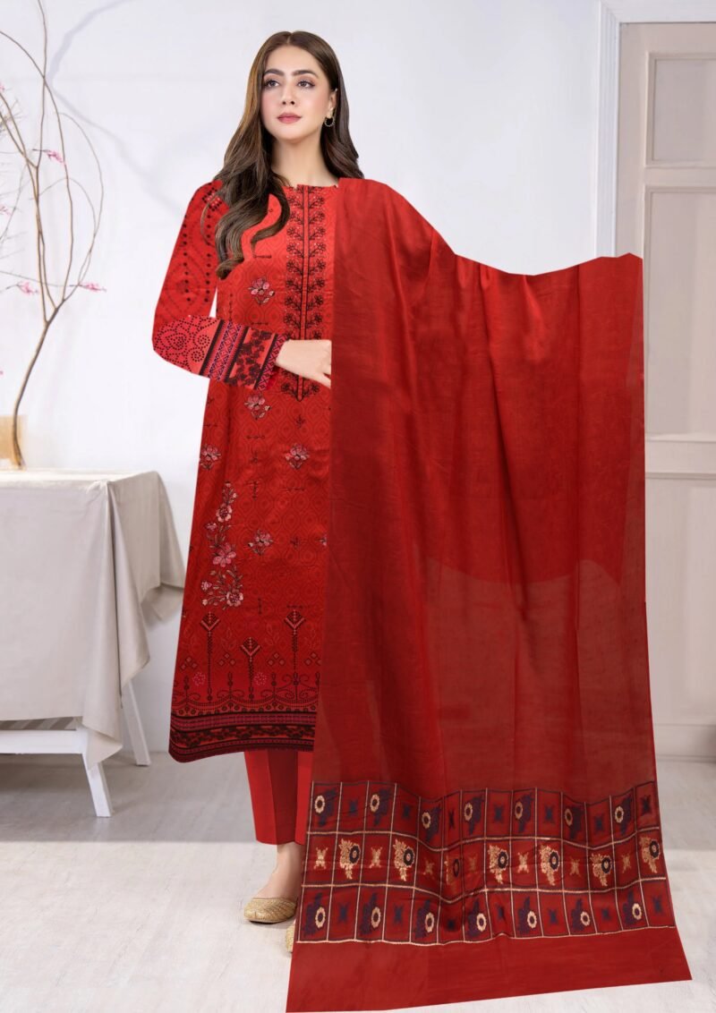 Linen Digital Print with Same Dupatta 3 Piece