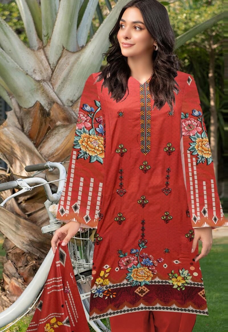 Linen Digital Print with Same Dupatta 3 Piece