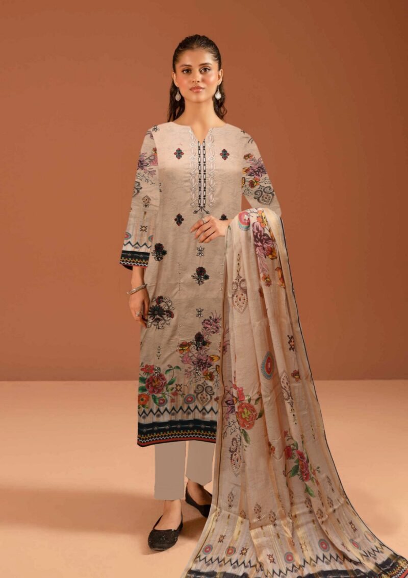 Lawn digital print with Diamond Zari Dupatta 3 piece