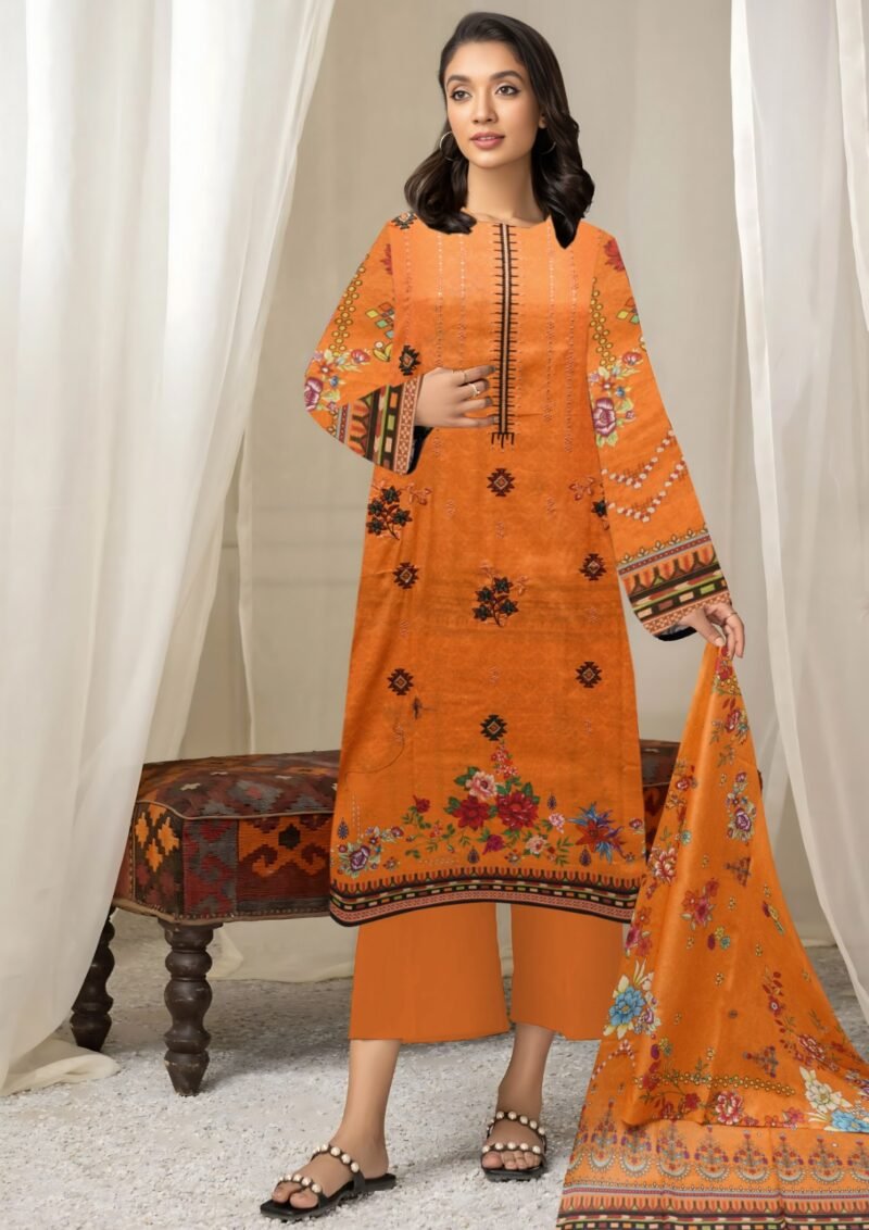 Lawn Digital Print With Same Dupatta 3 Piece