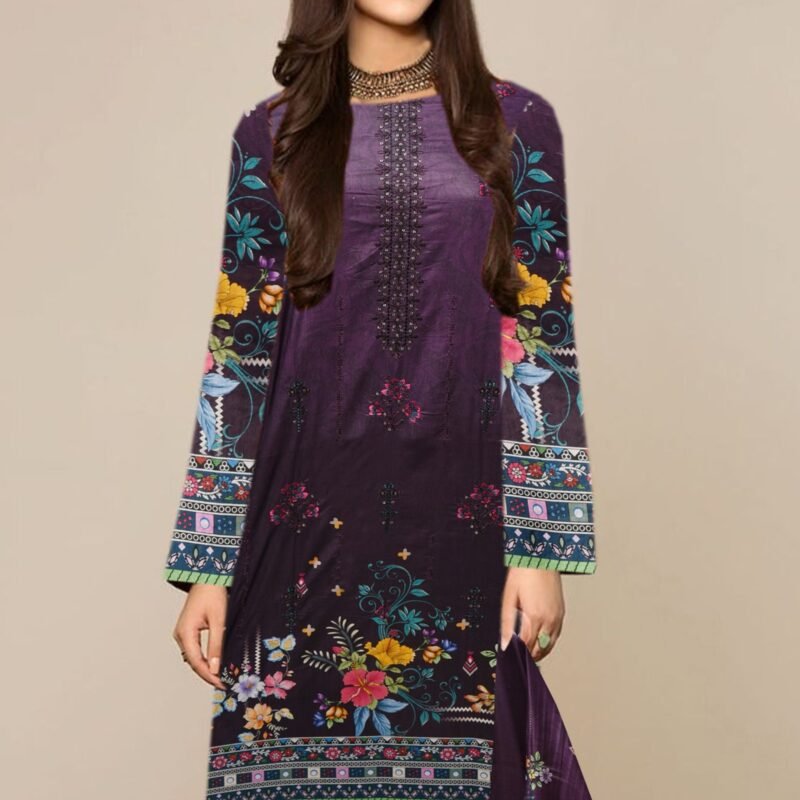 Linen Digital Print with Same Dupatta 3 Piece