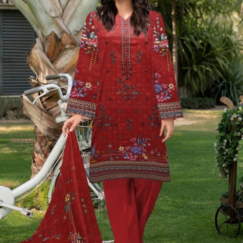 Lawn Digital Print With Same Dupatta 3 Piece