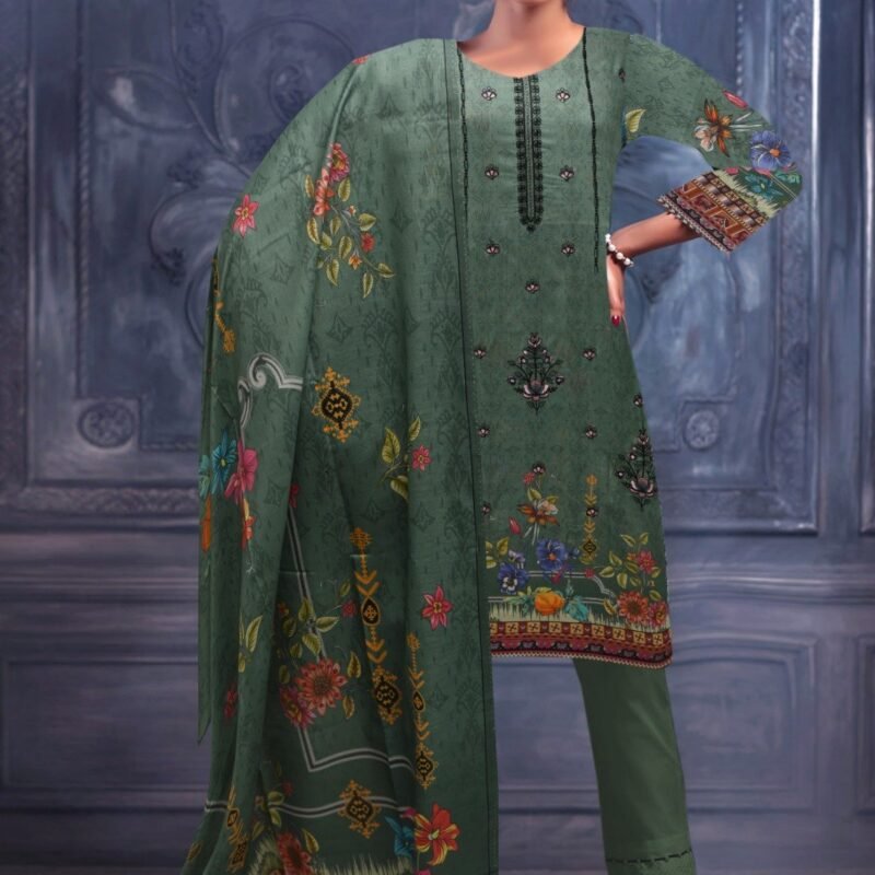 Lawn Digital Print With Same Dupatta 3 Piece