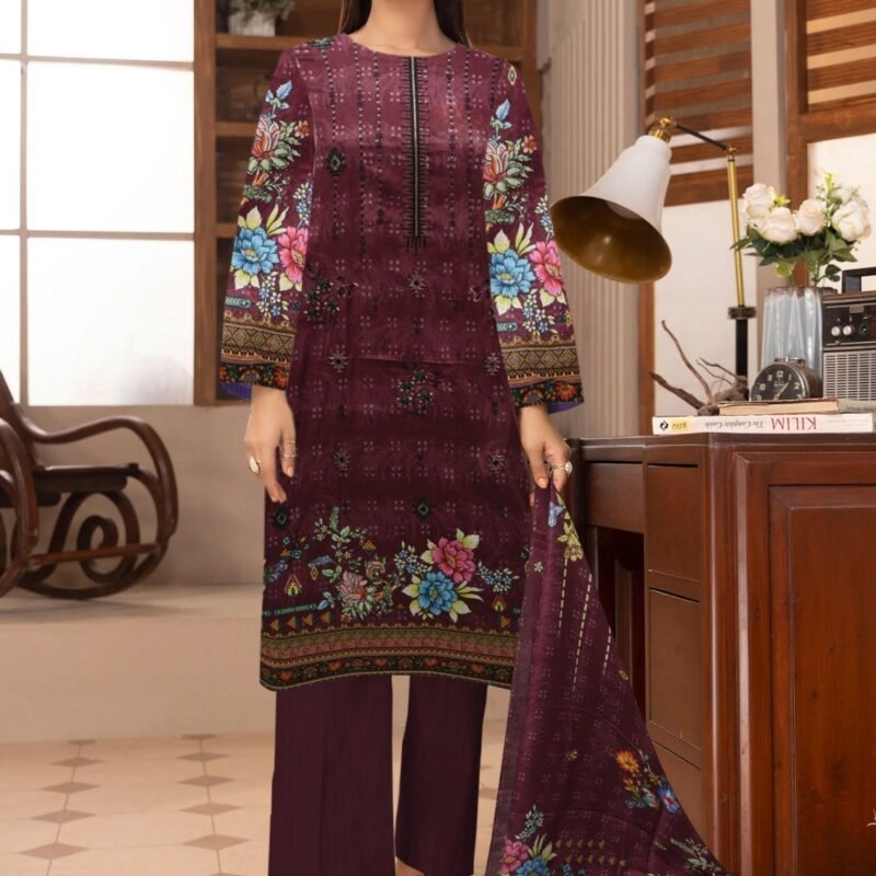 Lawn Digital Print With Same Dupatta 3 Piece