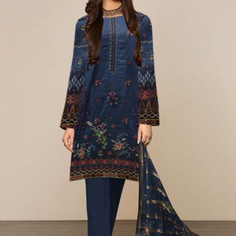 Lawn digital print with Diamond Zari Dupatta 3 piece