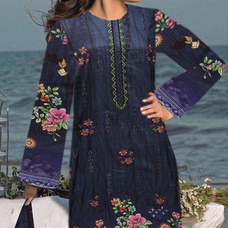 Linen Digital Print with Same Dupatta 3 Piece