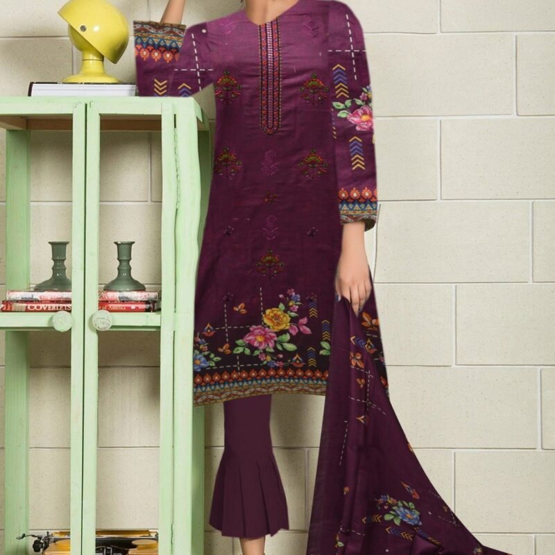 Lawn Digital Print With Same Dupatta 3 Piece