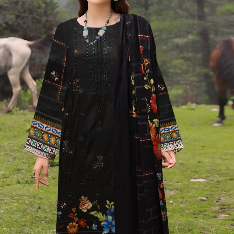 Linen Digital Print with Same Dupatta 3 Piece
