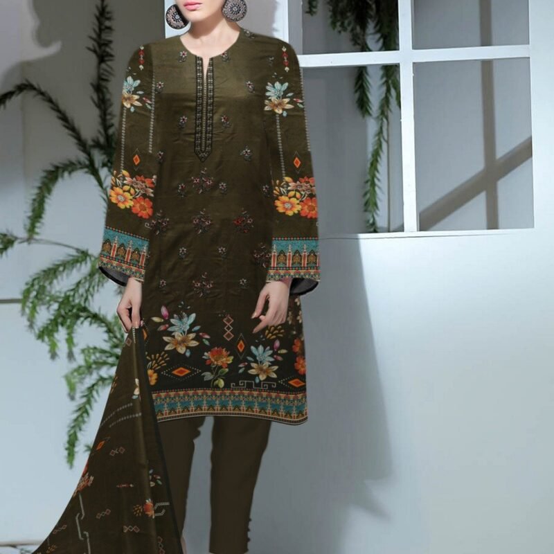 Lawn Digital Print With Same Dupatta 3 Piece