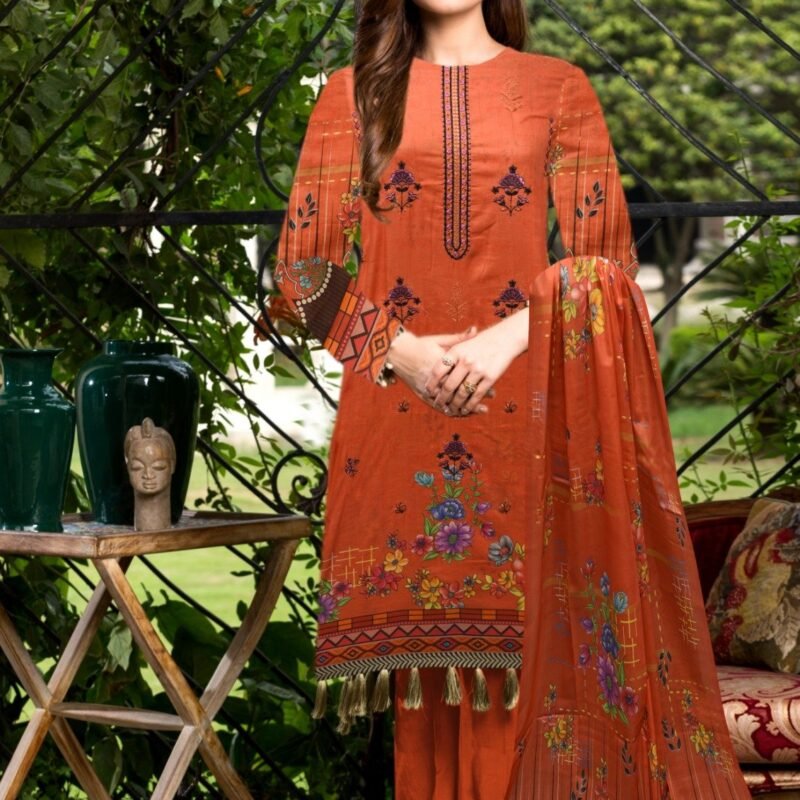 Lawn Digital Print With Same Dupatta 3 Piece