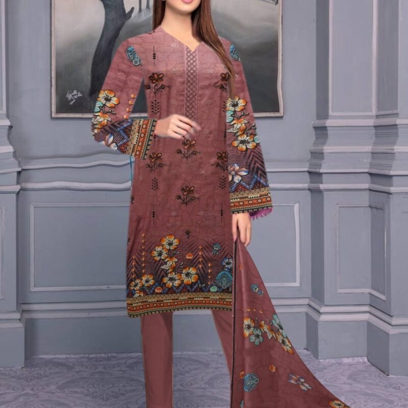 Lawn Digital Print With Same Dupatta 3 Piece