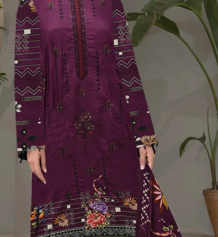 Linen Digital Print with Same Dupatta 3 Piece