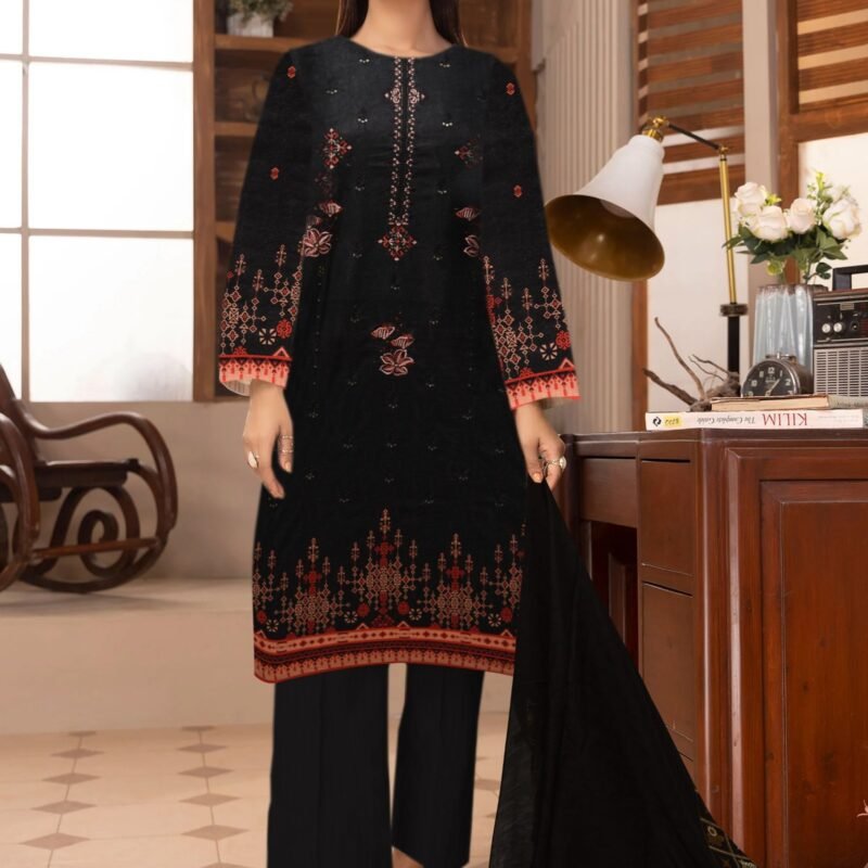 Linen Digital Print with Same Dupatta 3 Piece
