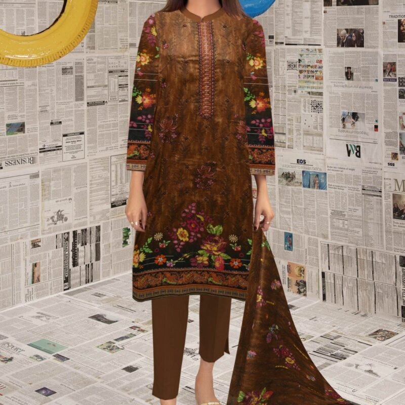 Lawn Digital Print With Same Dupatta 3 Piece