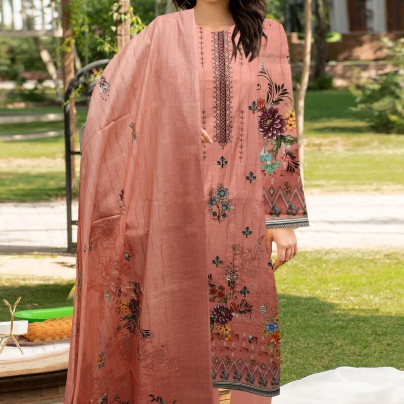 Linen Digital Print with Same Dupatta 3 Piece