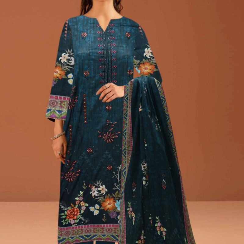 Linen Digital Print with Same Dupatta 3 Piece