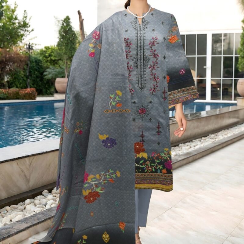 Lawn Digital Print With Same Dupatta 3 Piece